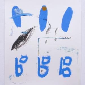 uu66, 2022. Barra de óleo, grafito y técnica mixta sobre papel. 50.5 x 40 cm. DB-0073