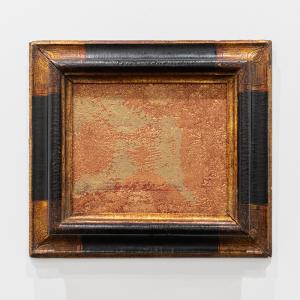 Sin título, 2024. Técnica mixta sobre lino. Marco del s. XVI, Las Marcas, Italia. 34 x 38 cm. AN-0133 