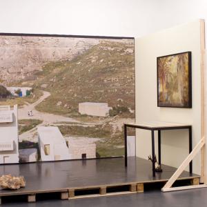Vista de la exposicion "Urban Space Garden" (Relics and Debris). F2 Galería, mayo 2016.