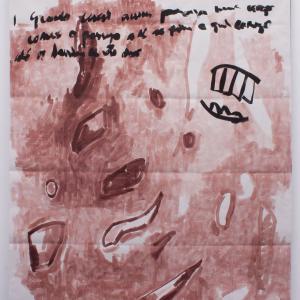 CAROÇO, 2019. Óleo sobre papel y hierro. 187 x 158.5 cm. RF-0020