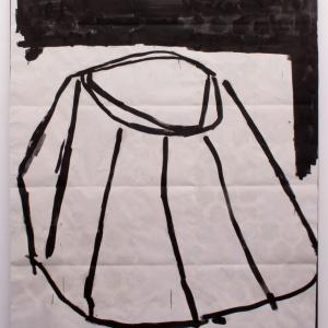 CONE DA VERGONNA, 2019. Óleo sobre papel y hierro. 187 x 158.5 cm. RF-0025