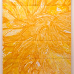 TARTE, 2019. Óleo sobre papel y hierro. 187 x 158.5 cm. RF-0027