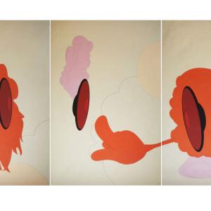 Katja Angeli. POETS AND PUNKS (II), 2021. Collage sobre papel y tabla. 59.5 x 116 cm. KA-0075