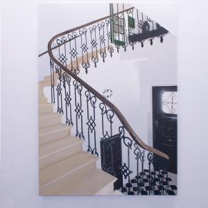 Escalera cubana, 2023. Óleo sobre lino. 250 x 179 cm. JSO-0013