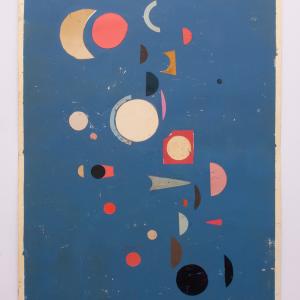 Constelaciones 1, 2023. Gouache y collage sobre papel. 126 x 85 cm. RGI-0009