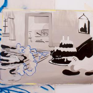 S/T, 2023. Óleo y rotulador sobre lienzo. 76 x 96.5 cm. PLA-0155