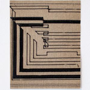 System 21, 2020.&nbsp;Filamento PLA impreso sobre tela. 16.7 x 12.5 cm. CV-0003