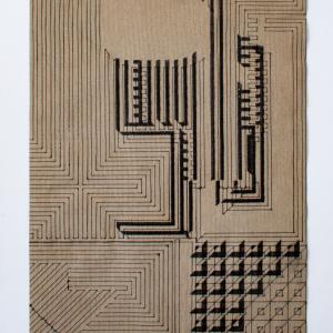System 20, 2020.&nbsp;Filamento PLA impreso sobre tela. 51 x 36.5 cm. CV-0011