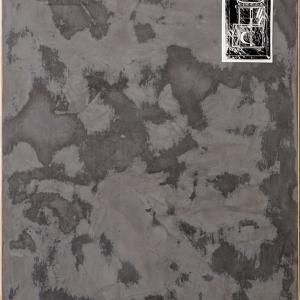 Diego Delas. Canción de amor I, 2021. Cemento sobre madera y monotipo. 212 x 101 x 5 cm. DD - 0065